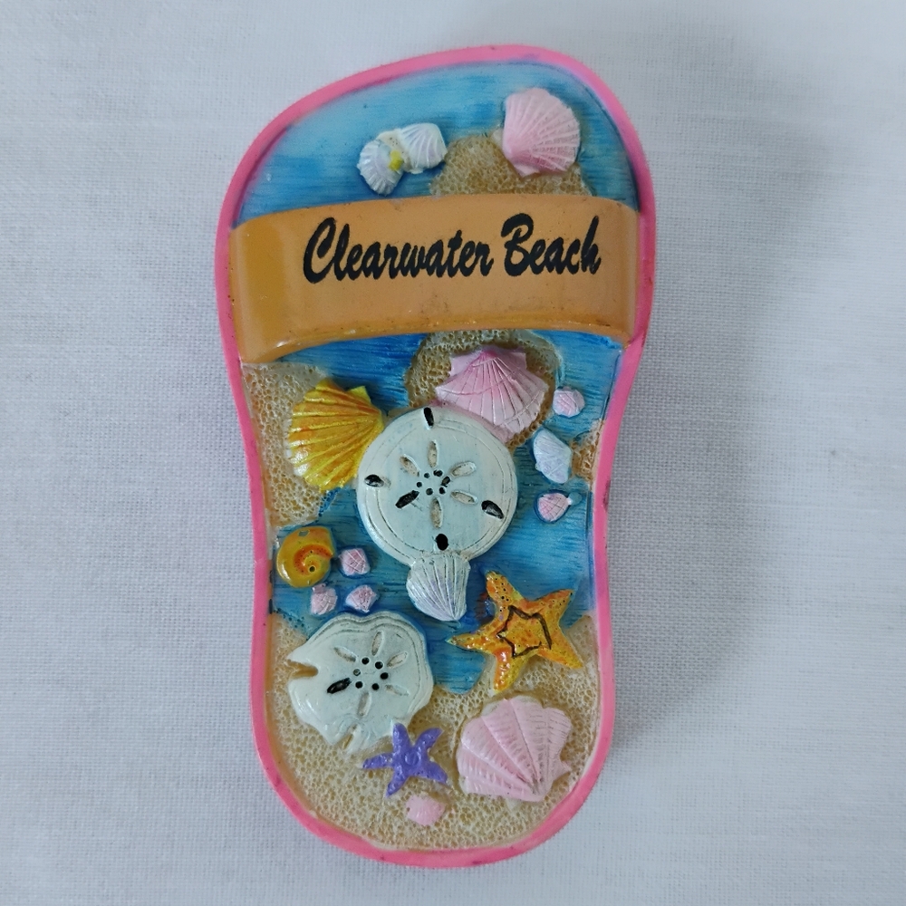 Clearwater Beach Florida Travel Souvenir 3D Sandal Refrigerator Fridge Magnet